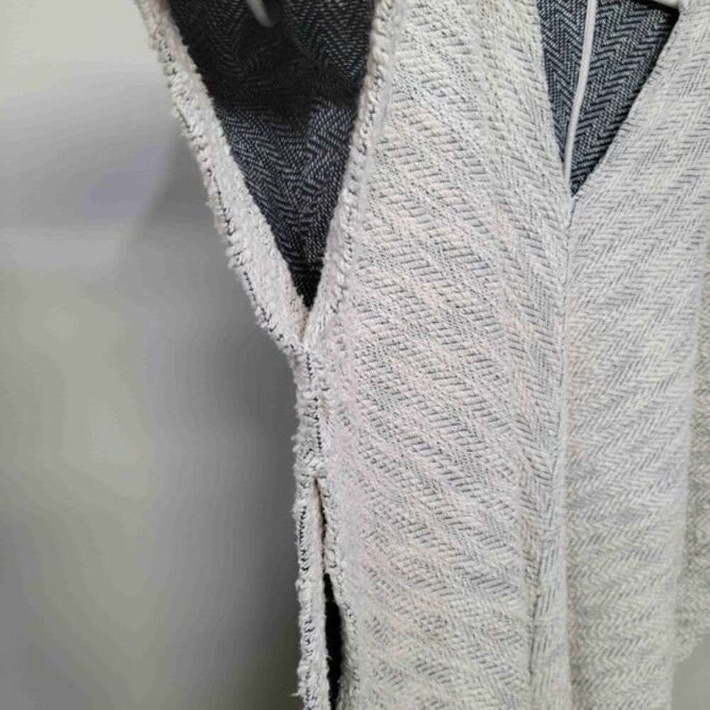 Calypso St. Barth Hoodie Poncho Sweater OS Beige Herringbone Baja Hippie Boho - Picture 7 of 10